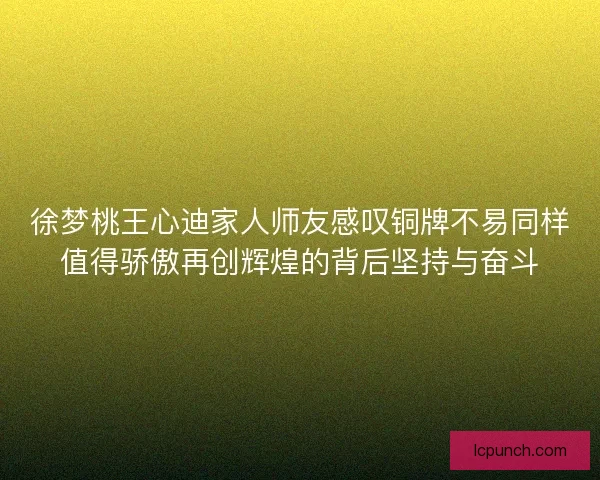 徐梦桃王心迪家人师友感叹铜牌不易同样值得骄傲再创辉煌的背后坚持与奋斗