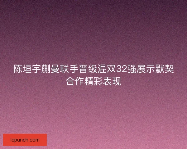 陈垣宇蒯曼联手晋级混双32强展示默契合作精彩表现
