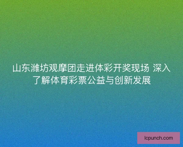 山东潍坊观摩团走进体彩开奖现场 深入了解体育彩票公益与创新发展 山东潍坊观摩团走进体彩开奖现场 深入了解体育彩票公益与创新发展